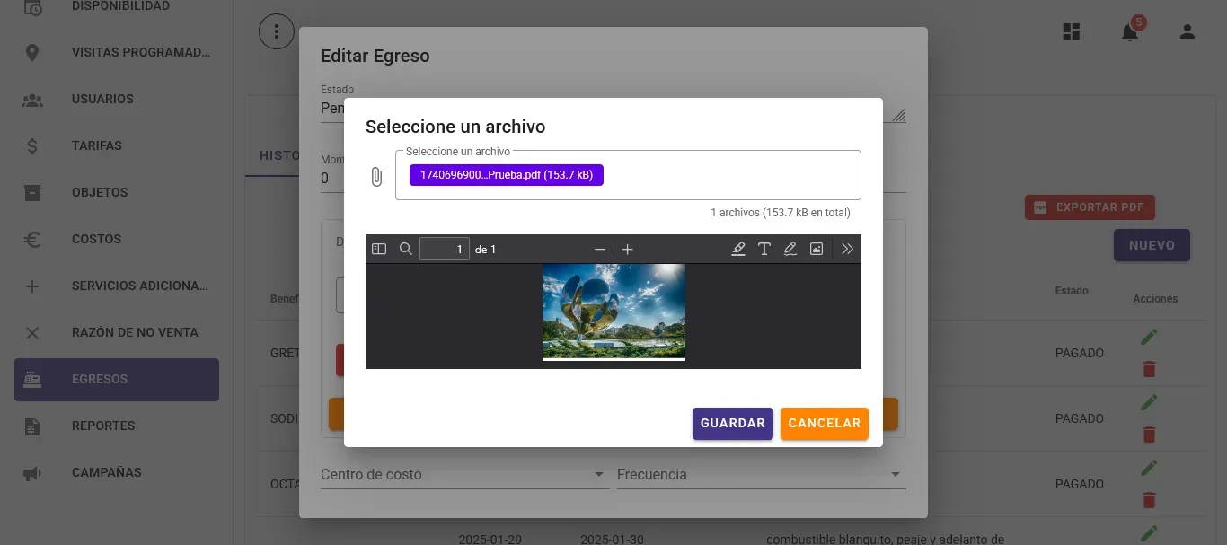 Expense Editing with Document Upload