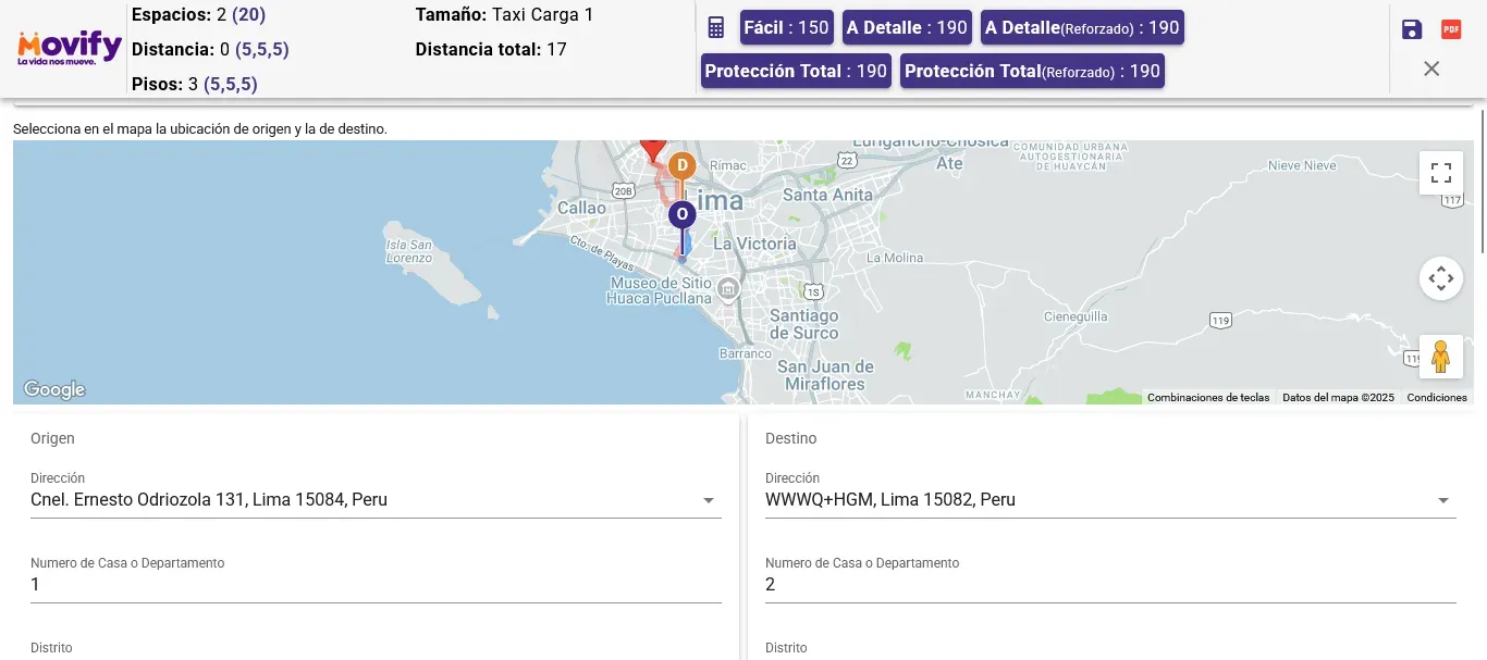 Location map in quotation